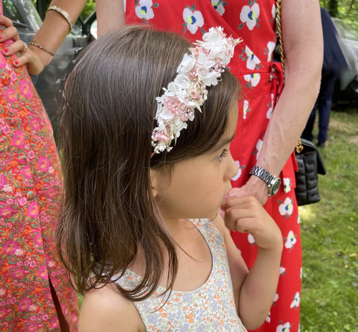 Couronne de fleurs séchées pour cheveux