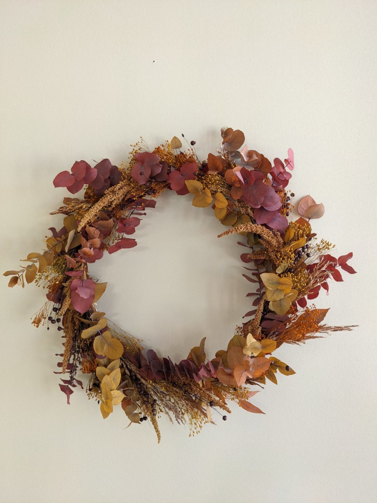 Couronne de fleurs séchées