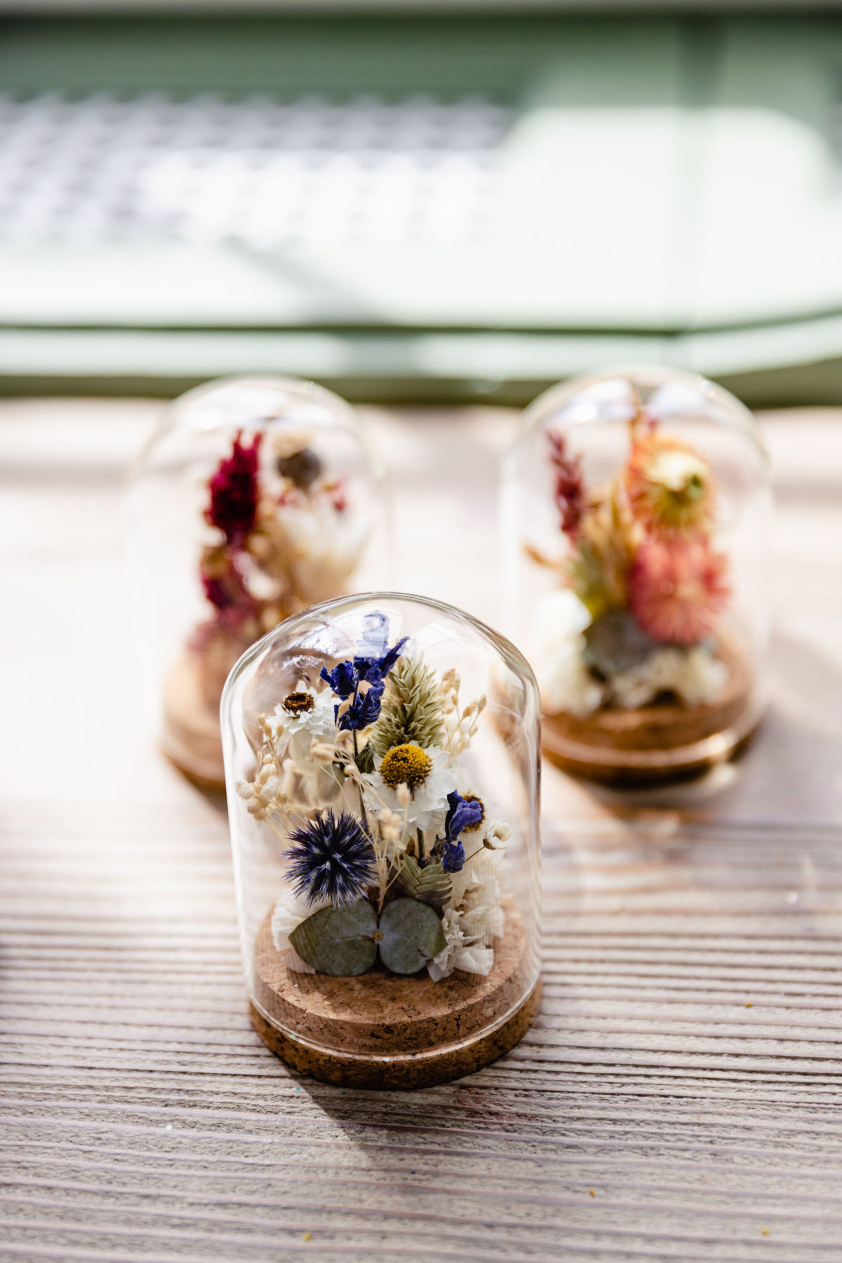 Cloche de fleurs séchées