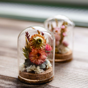 Cloche de fleurs séchées