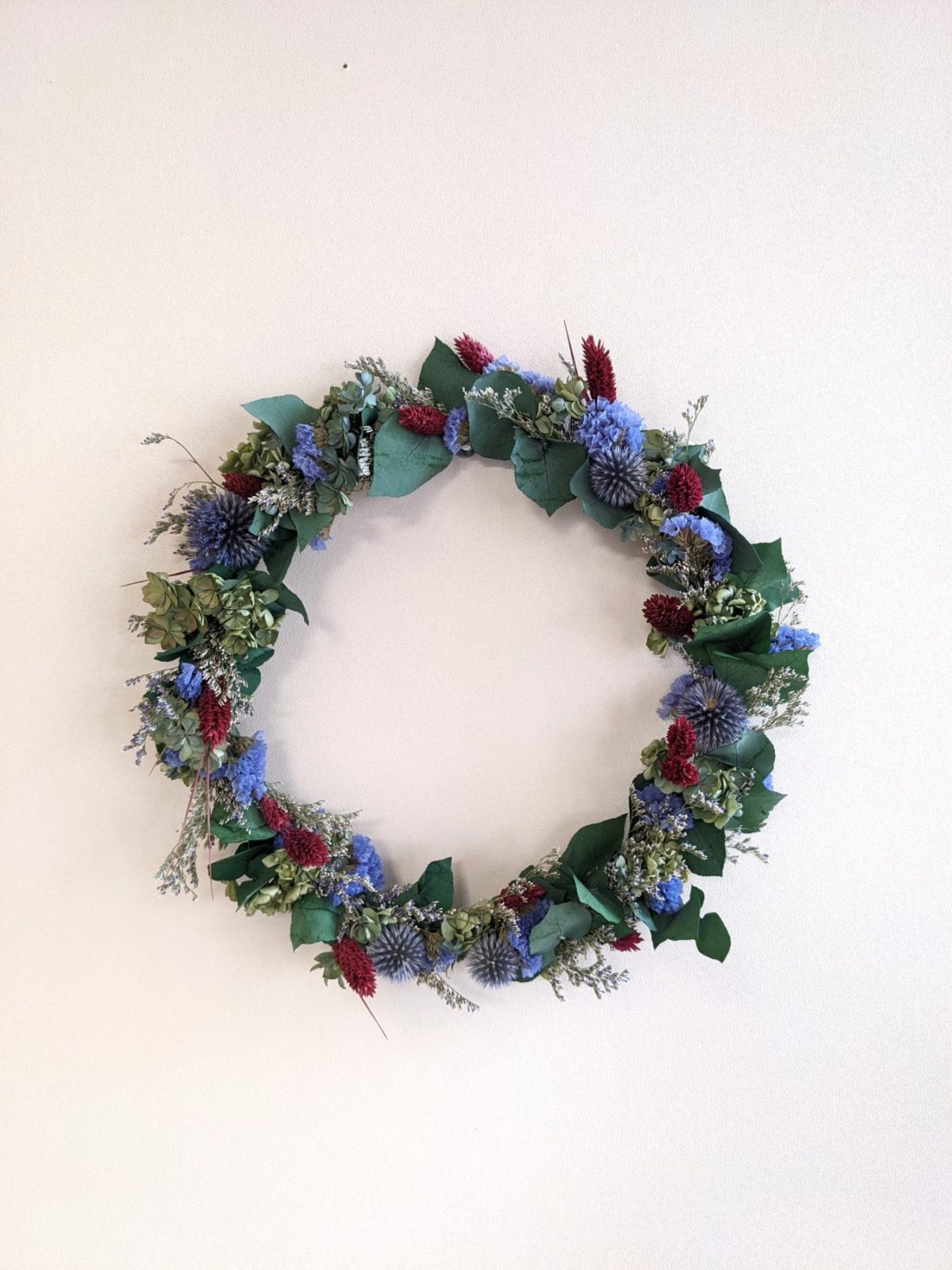 Couronne de fleurs séchées